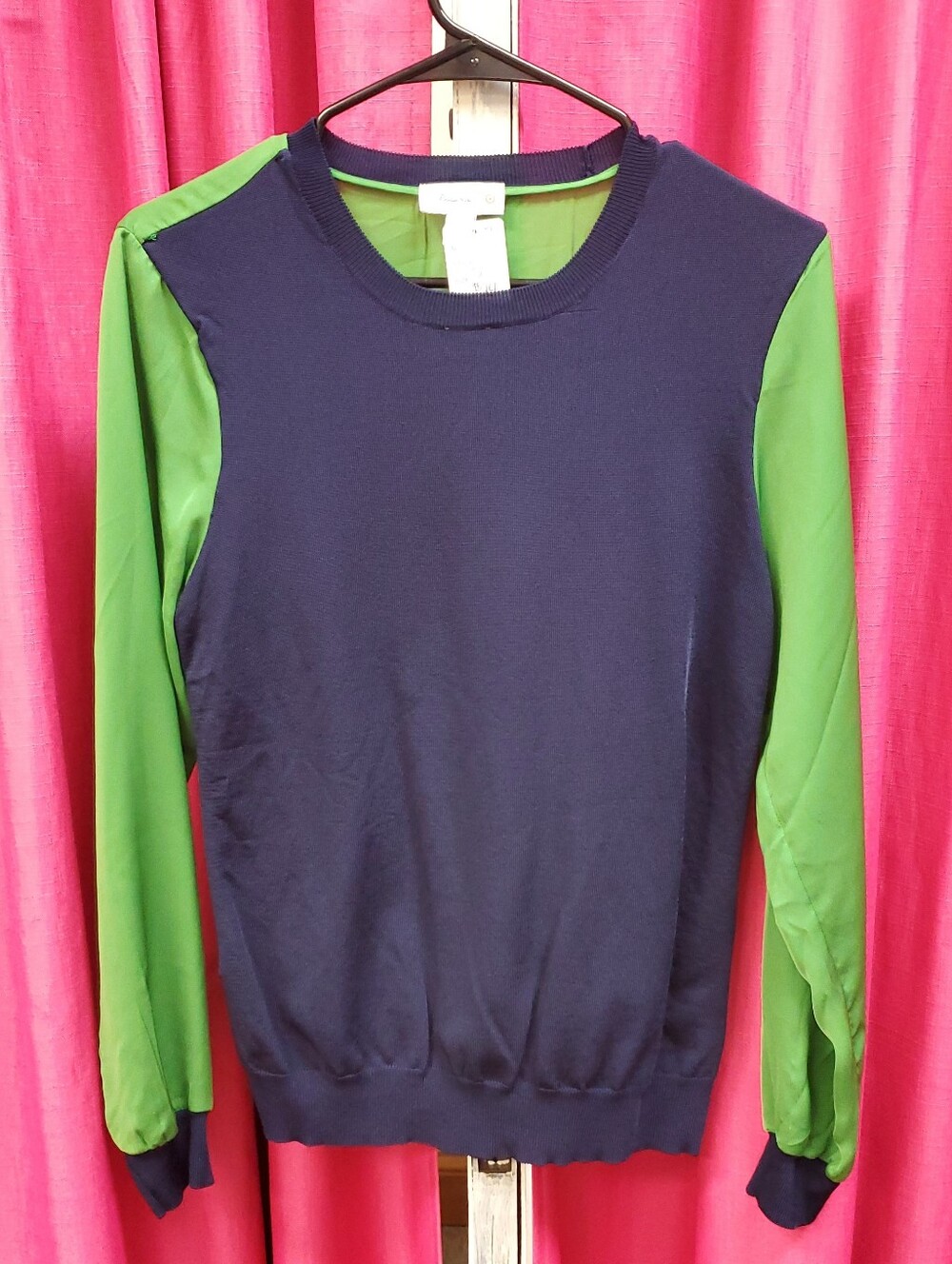 3.1 Phillip Lim for Target Colorblock Sweater Top Women’s S Navy Green Mixed Med